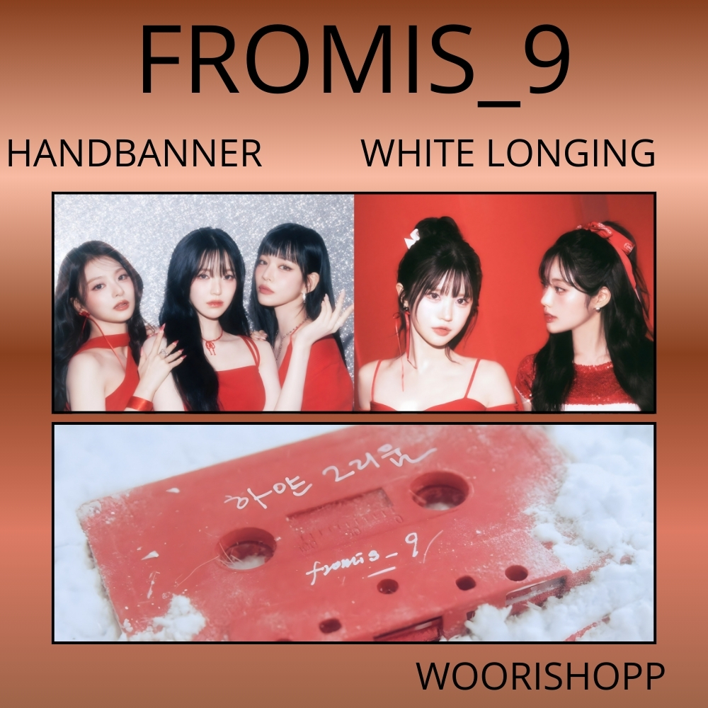คู่มือทํามือ FROMIS9 สีขาวยาว 2 ด้าน KPOP HANDBANNER UNOFFICIAL HAYOUNG JIWON NAGYUNG