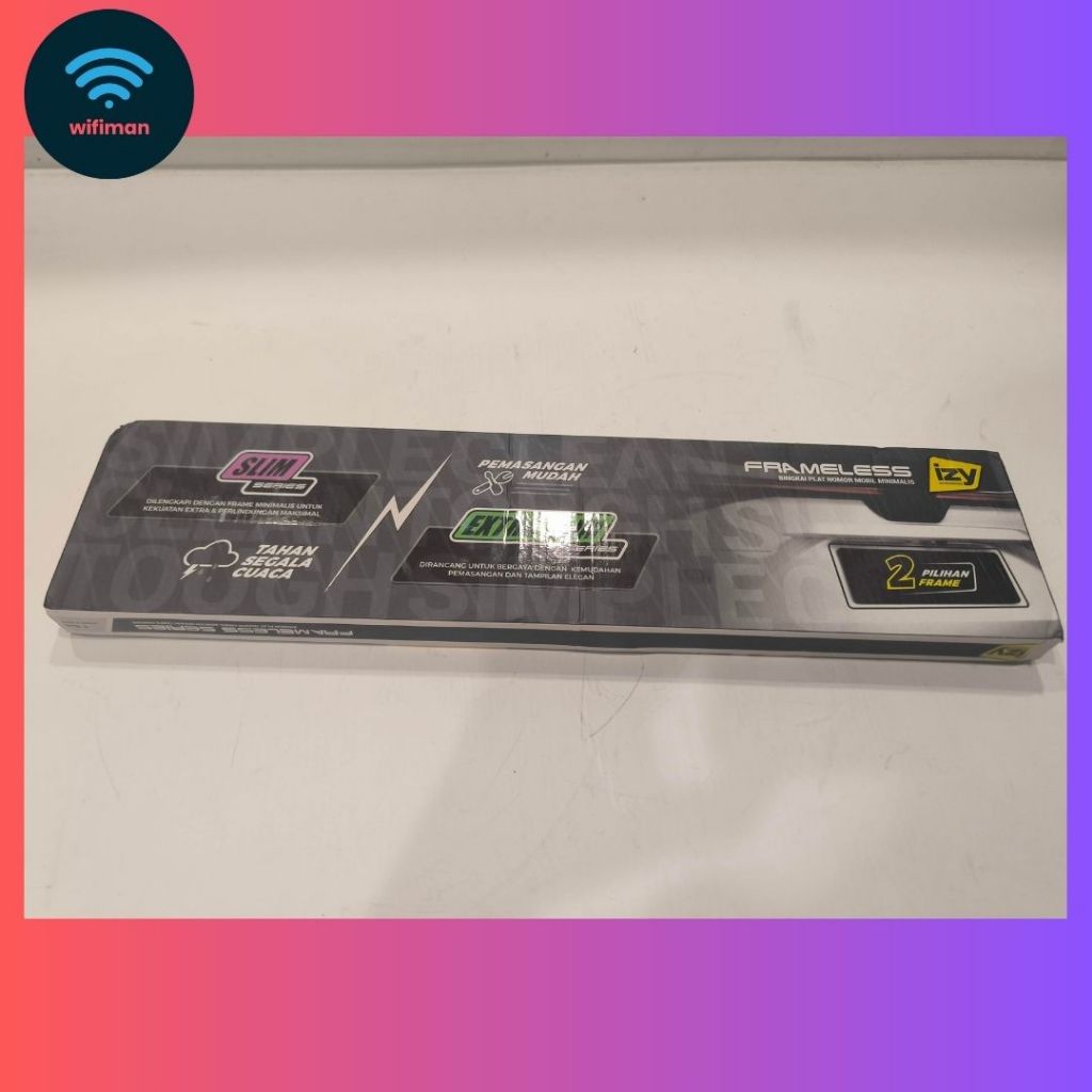 แผ่นไร้กรอบ IZY ขายึดป้ายทะเบียนรถยนต์ (Clean Look) 1 ชุด - SLIM (อะคริลิค+หลัง)