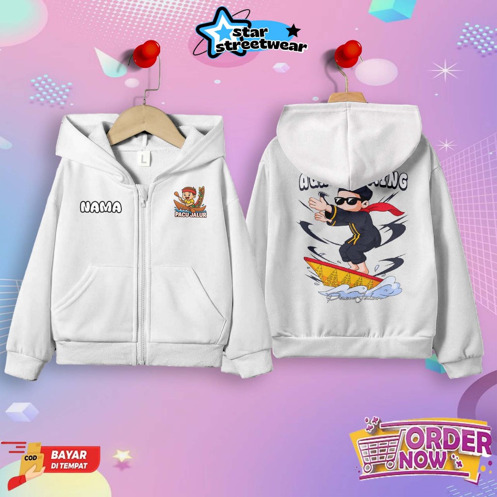 [FREE NAME] เสื้อฮู้ดมีซิปสําหรับเด็กพร้อม AURA FARMING PACU LANTA Motif วัสดุพรีเมี่ยม UNISEX