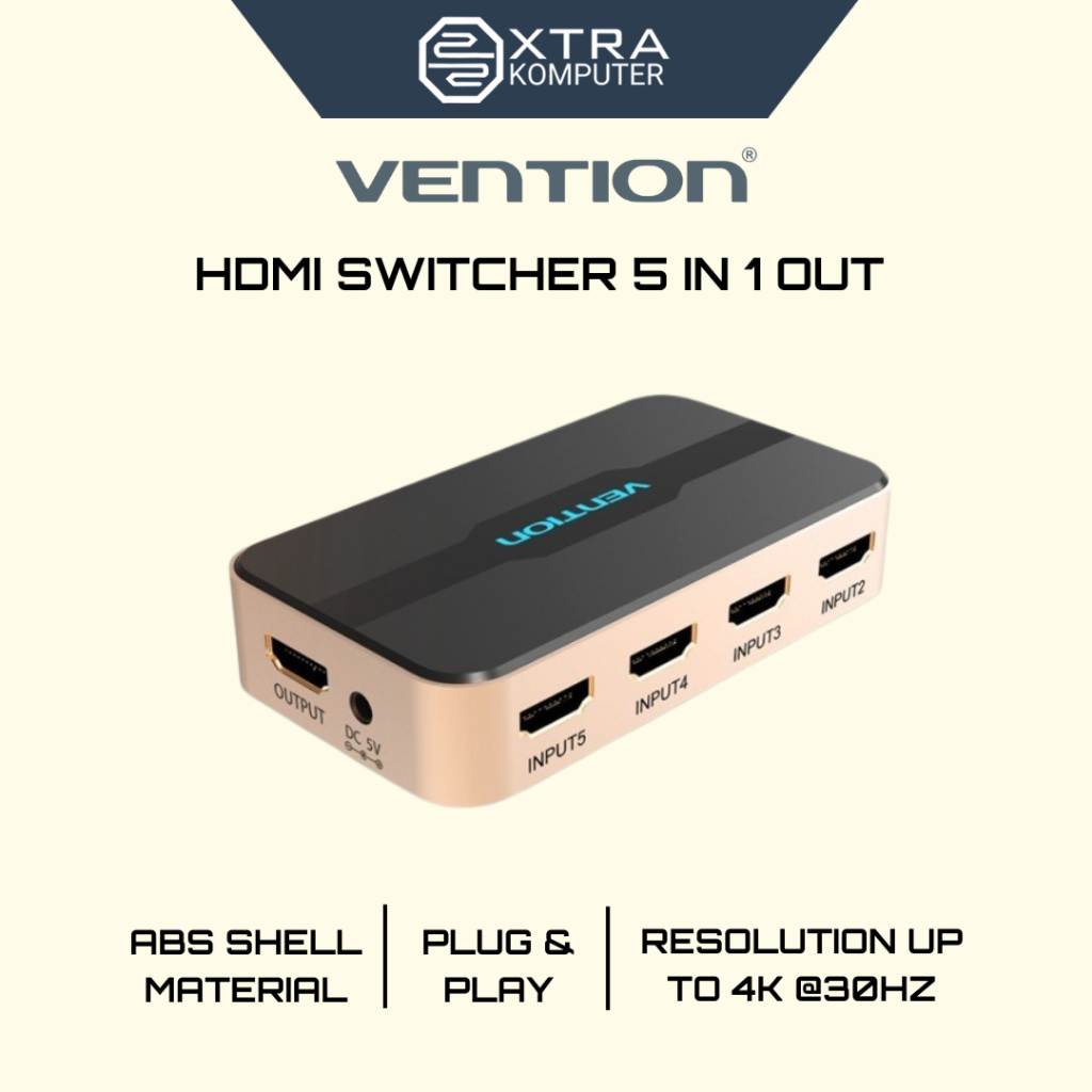 Vention ACDG0 HDMI Switcher (5 in 1 Out) Full HD 3D 4K - ACD