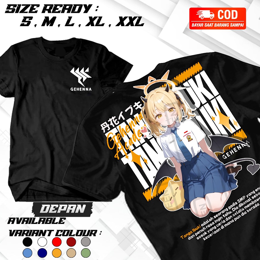 STARLIGHTKAOS-TANGA IBUKI BLUE ARCHIVE SCHOOL เสื้อยืด - MENS & WOMENS DISTRO เสื้อยืด ANIME & GAME 