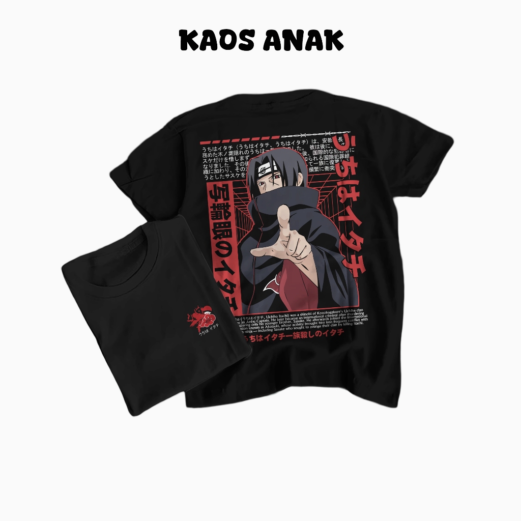 NARUTO ANIME CHILDRENS เสื้อยืด UCHIHA ITHACI CHARACTER NARUTO เสื้อผ้าเสื้อผ้าเด็กนุ่ม