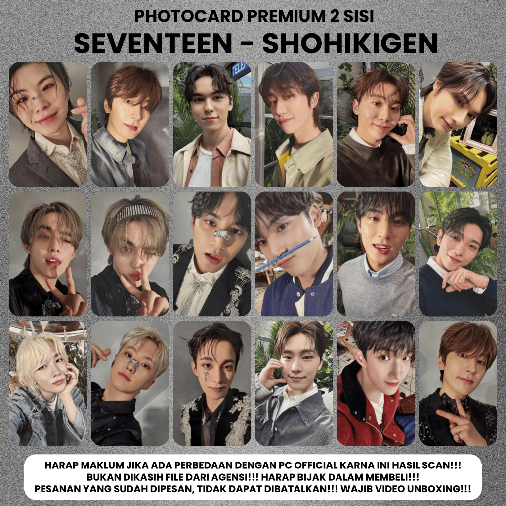 SEVENTEEN SHOHIKIGEN Photocard - SEVENTEEN PC 2 ด้าน Unofficial Kpop Merch Card SVT Maestro Circles 