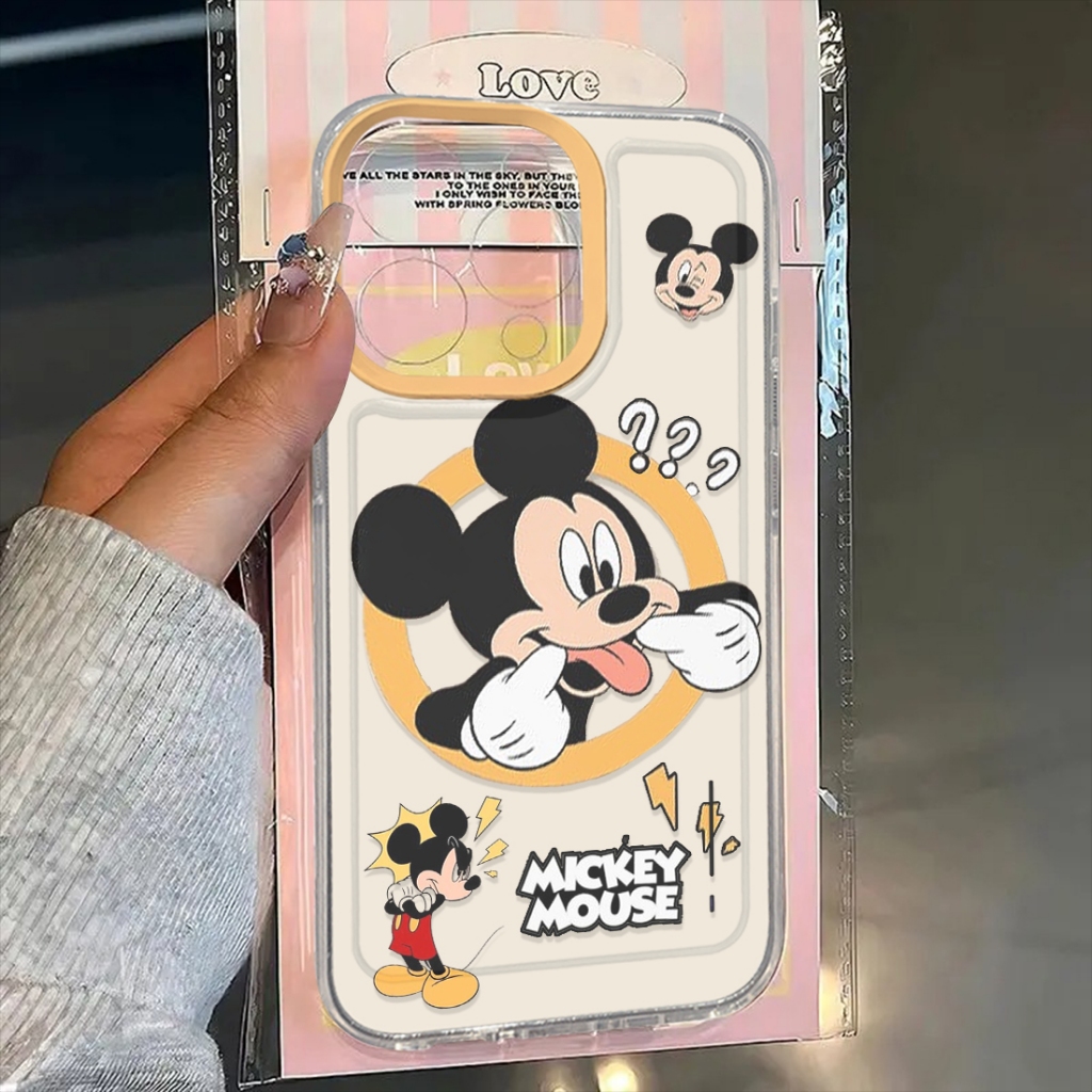 HP (Q7) Softcase น่ารัก Minnie Mouse Glossy Clear Case สําหรับ Poco C75 M6 F6 X6 M7 F7 ULTRA X7 ล่าส