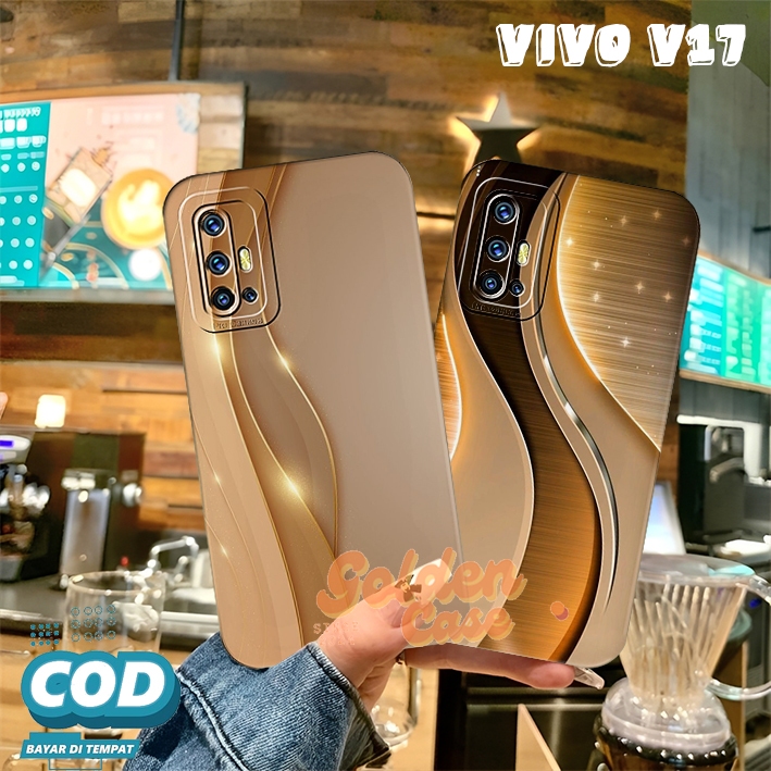 HP [GCS735] Vivo V17 V19 V17 Pro Fashion Case Bumper TPU Abstract Gold Case