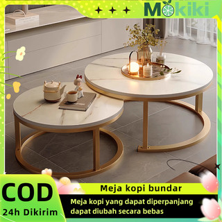 Mokiki Meja Kopi Fleksibel Set Bersarang Gaya Nordik Serbaguna untuk Ruang Tamu Kamar Tidur Meja