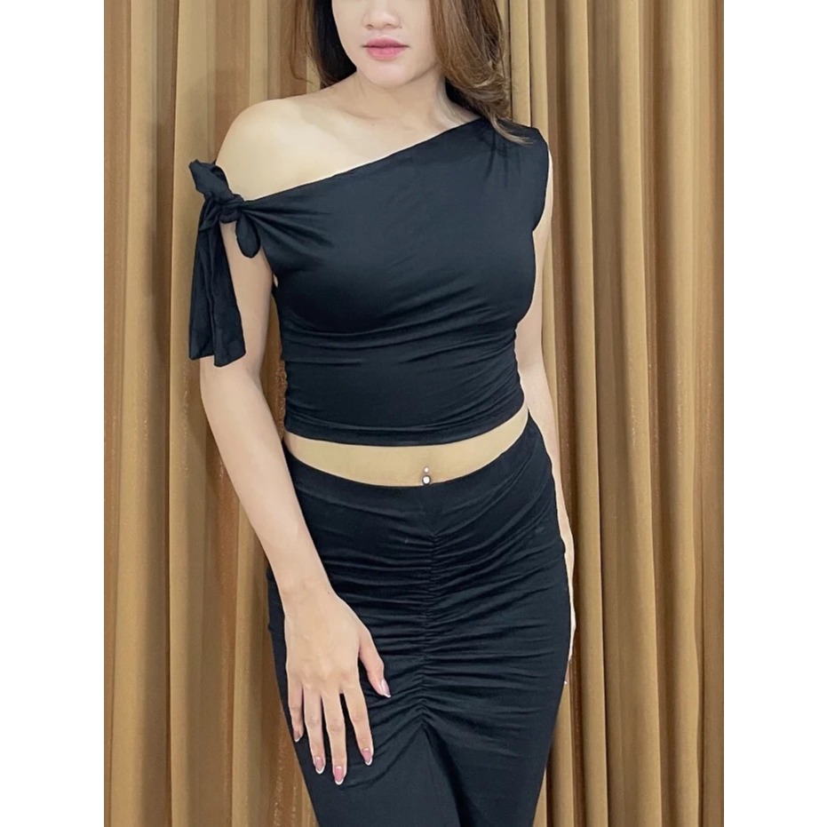 Valentina Top - Korean Basic One Shoulder Womens Top, Valentina Top