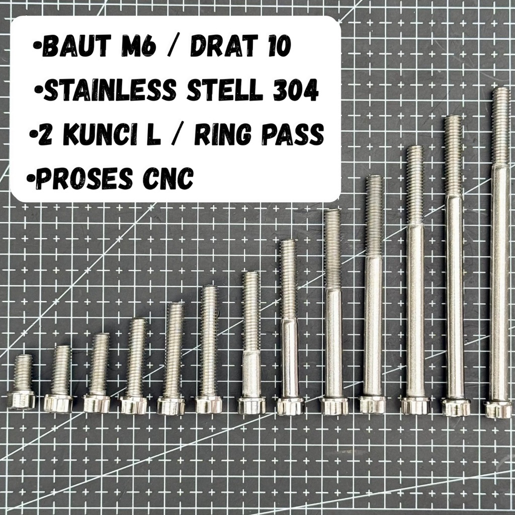 BOLT 10 สแตนเลส 304 BOLT L6 M6 2 คีย์ CUSTOM HANDMADE PROBOLT BY TJ FACTORY