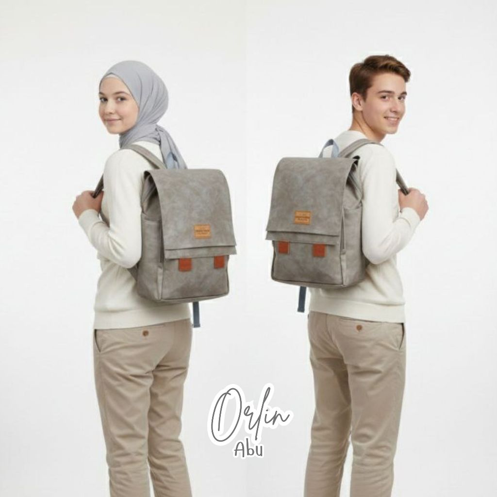 Rumahwarna Backpack with Laptop slot ขนาด 25.5 x 14.5 x 40 cm Orlin Grey