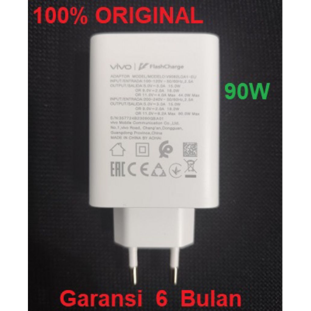 Vivo 90W FlashCharge Fast Charging X300 pro X200 Ultra Fe V60 V50 Lite T4 Y400 5G อะแดปเตอร์ชาร์จเดิ