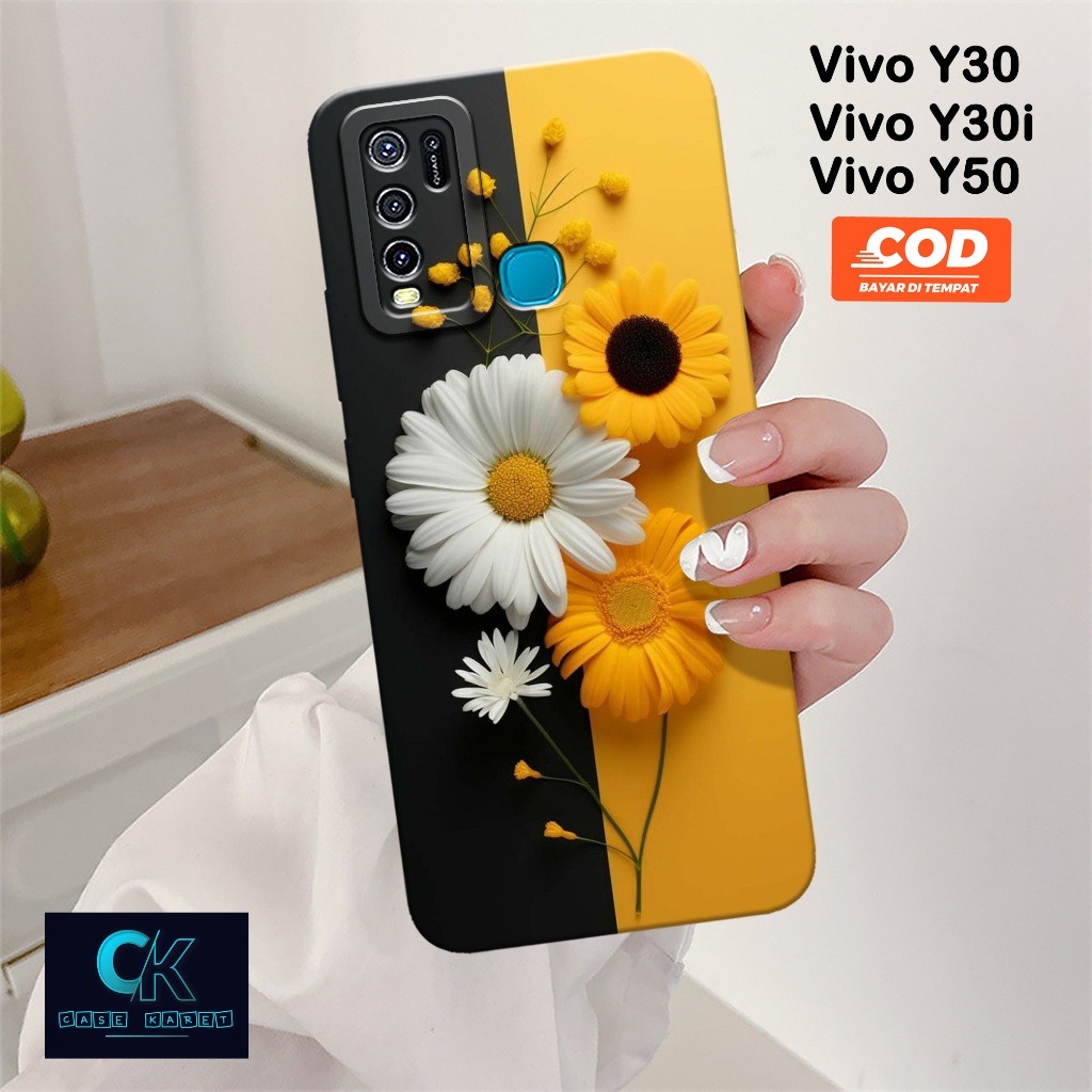 HP เคส Vivo Y30 / Y30i / Y50 ล่าสุด - เคสแฟชั่น FLOWER - เคสยาง - เคส Vivo Y30 / Y30i / Y50 - เคส Vi