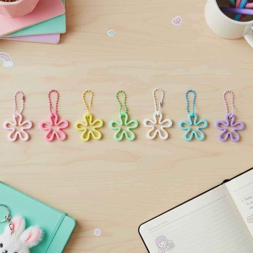 BAG CHARM KEYCHAIN FLOWERS SPONGEBOB BEADS DIY SOUVENIR