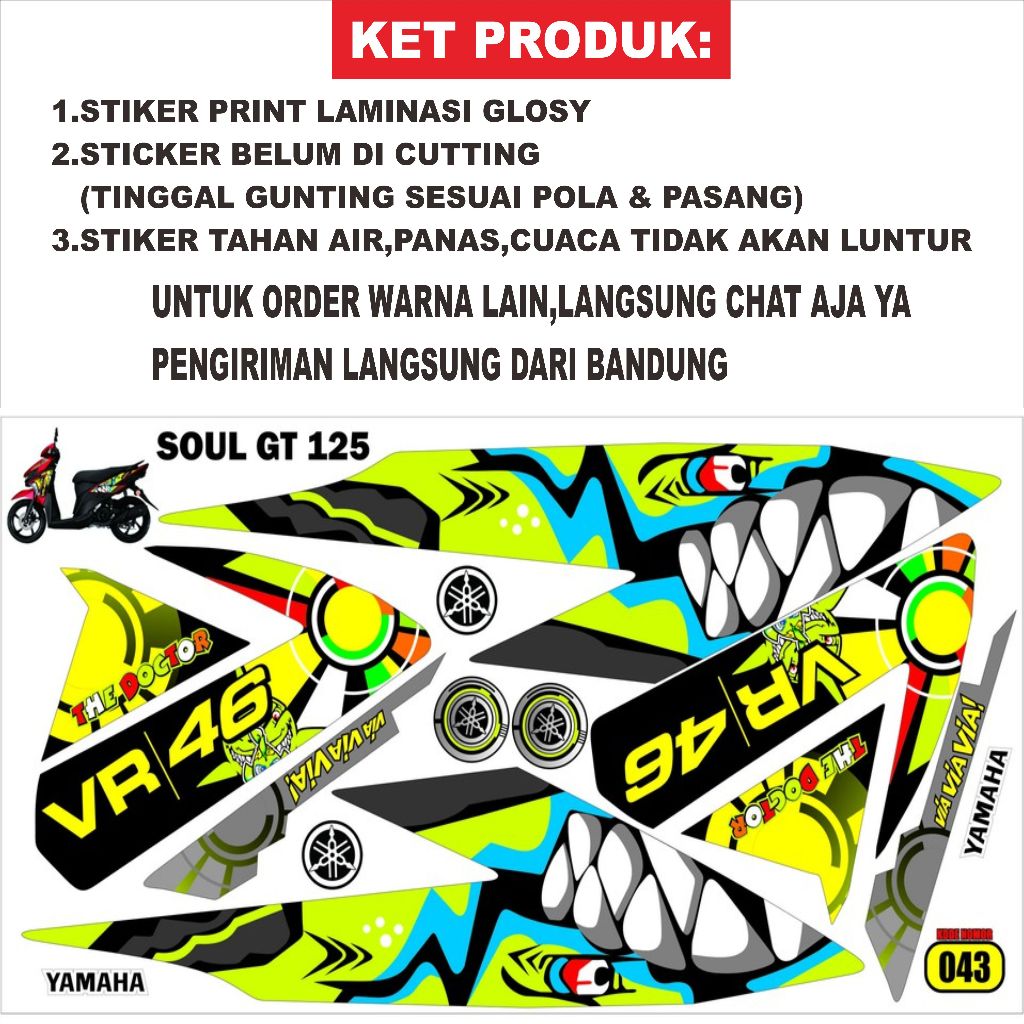 MIO SOUL GT 125 สติ๊กเกอร์ Striping, SHARK variation