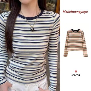 Vintage American Style Slim Fit Long Sleeve Top For Fall Season