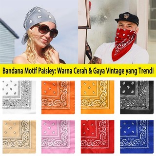 Bandana Polyester Motif Kacang Gaya Hip Hop Amerika Untuk Aktivitas Outdoor