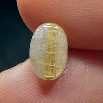 Natural Golden Rutilated Quartz Dim: 8.7 x 5.8 x 4.7 มม. 2.55 Ct Amethyst ไม้จันทน์ผม Gold Oval Cabo