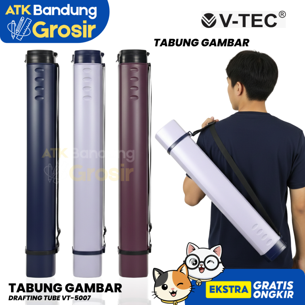 V-Tec VT – 5007 หลอดวาดภาพ ขนาด 63 / หลอดร่าง Vtec เส้นผ่านศูนย์กลาง 8.5 ซม. หลอดรูปภาพ 3 ส่วน