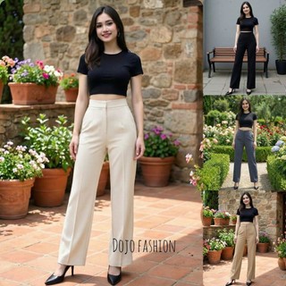 DJF Cozie Pants | Highwaist Cullote Pants - Rib Knit Pants - Celana Kulot Wanita  - Patite Friendly