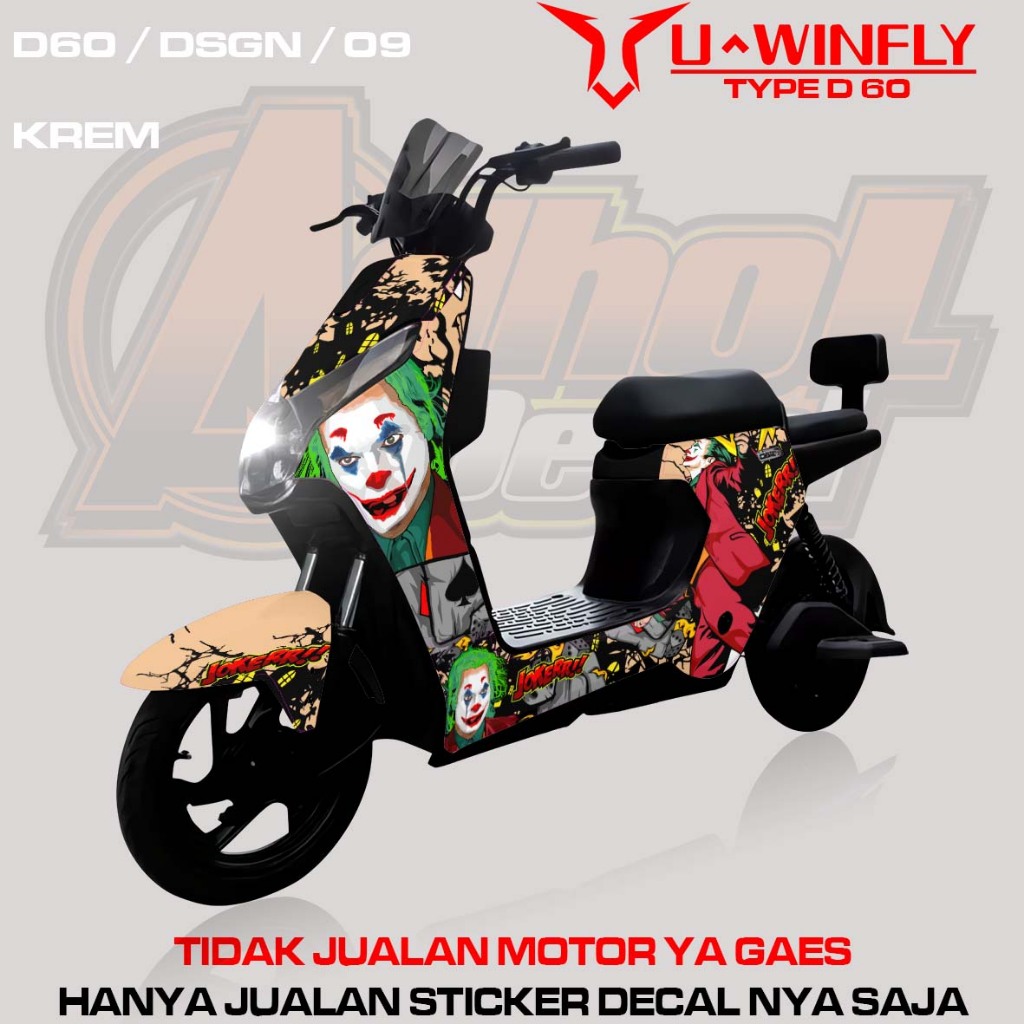 U-WINFLY D60 ELECTRIC MOTORCYCLE DECAL STICKER FULL BODY DESIGN 09 JOKER
