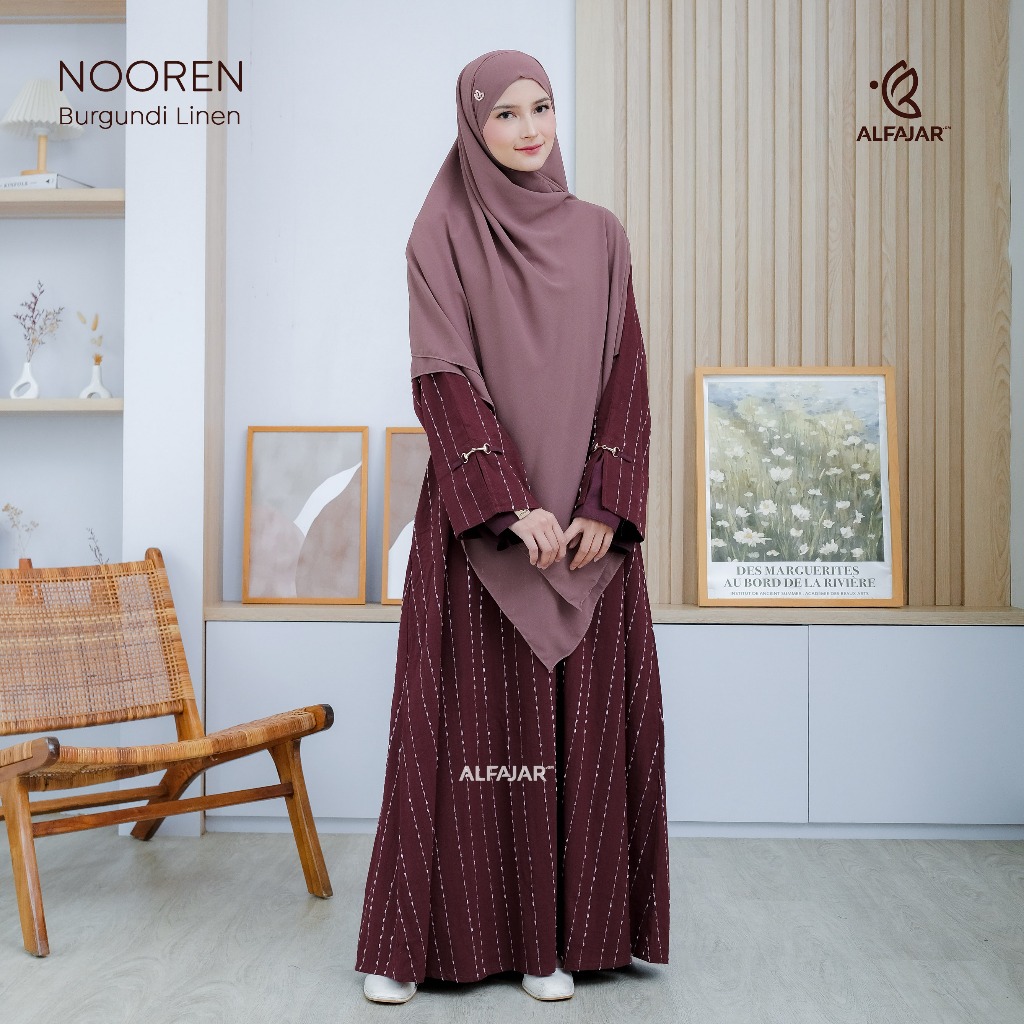 Alfajar - Abaya Gamis NORENN วัสดุผ้าลินิน / อัมราห์ Abaya / Eid Abaya