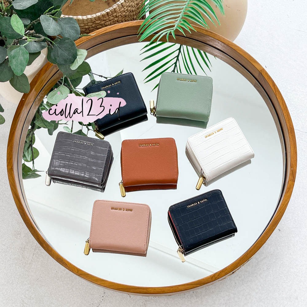 CK010 KOREAN WOMENS WALLET CK MINI BASIC WOMENS FOLDING WALLET - ฟรีกล่อง