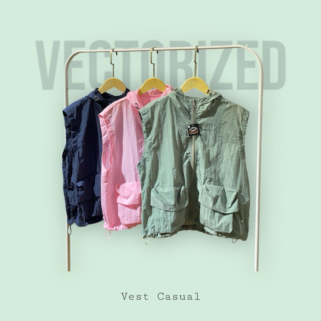 Vectorized Vest/casual Vest มีกระเป๋าปิด