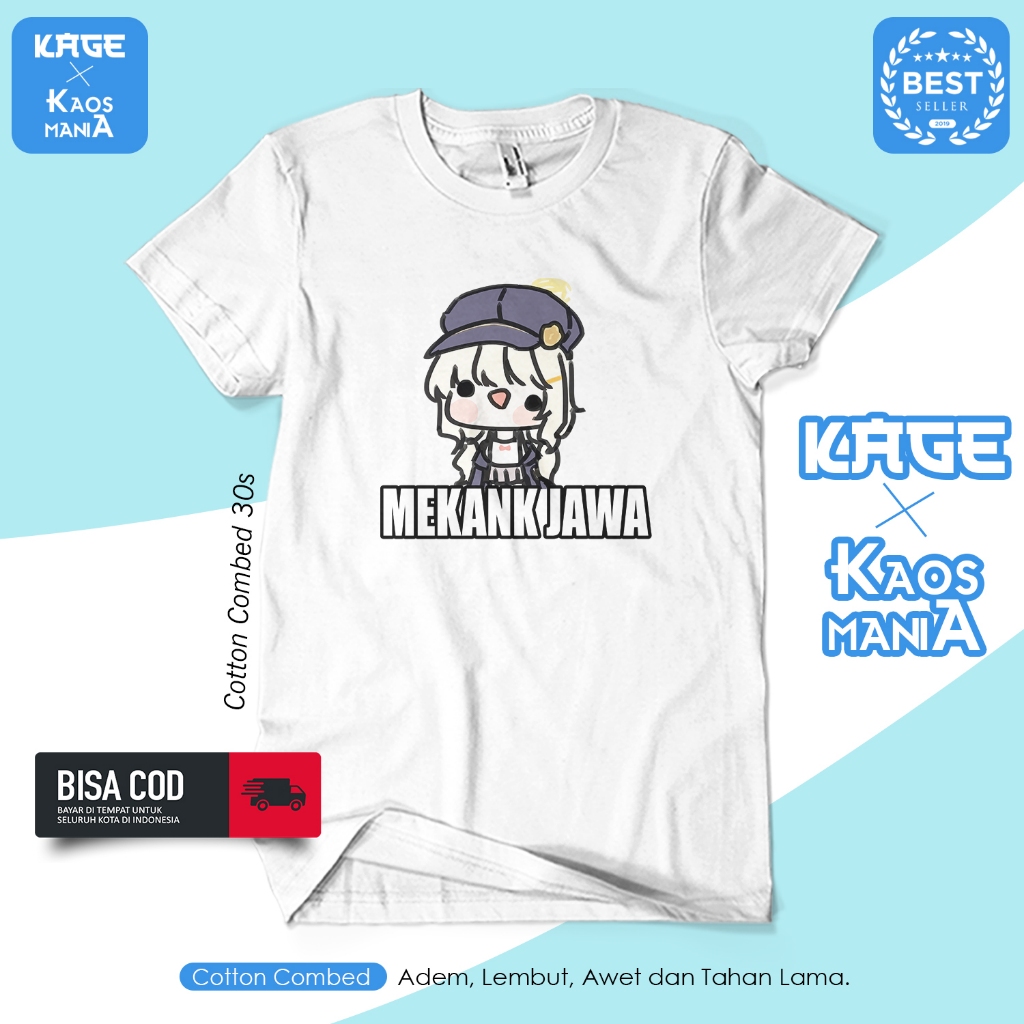 JAVA MECHANIC เสื้อยืด AOBA Blue Archive Meme / Cotton Combed 30s เสื้อยืด KAGE T-SHIRT