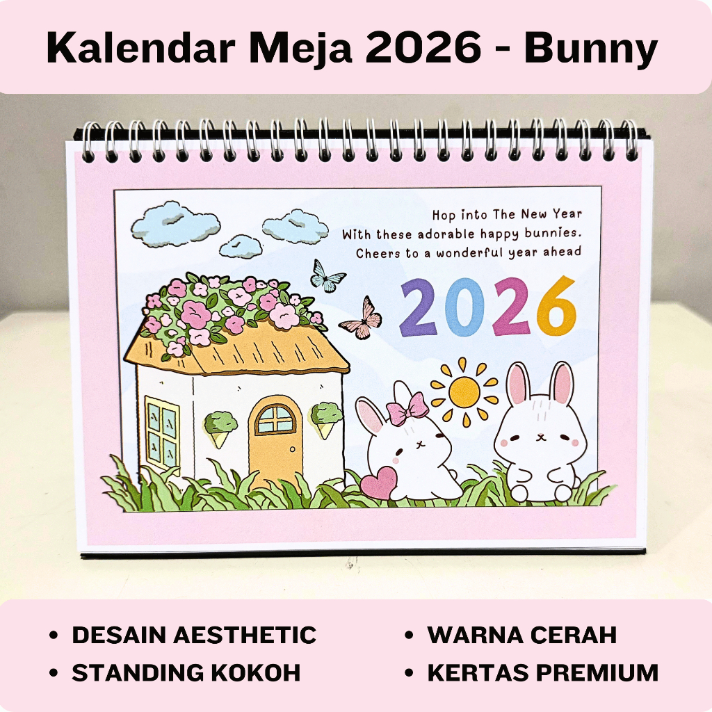 2026 DESK CALENDAR - BUNNY | ปฏิทินตั้งโต๊ะ 2026 | ปฏิทินสุนทรียศาสตร์ 2026 | ปฏิทินวางแผน