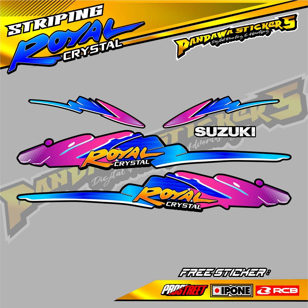 SUZUKI ROYAL CRYSTAL VARIATION STRIPING / SUZUKI ROYAL CRYSTAL MOTORCYCLE VARIATION STICKER LIST