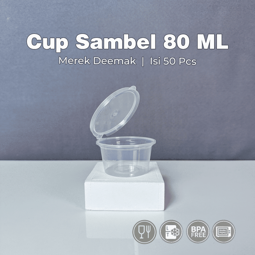 [50 ชิ้น] Thinwall Sauce Cup DM 80 ml / Shatterproof / Thinwall DeMak / Pudding Sauce Cup