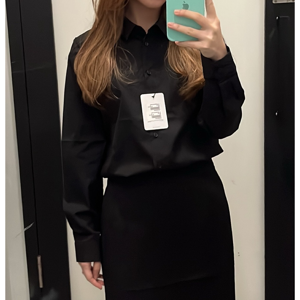 (ใหม่พร้อมป้าย) เสื้อเชิ้ตคอปกสีดํา EXECUTIVE