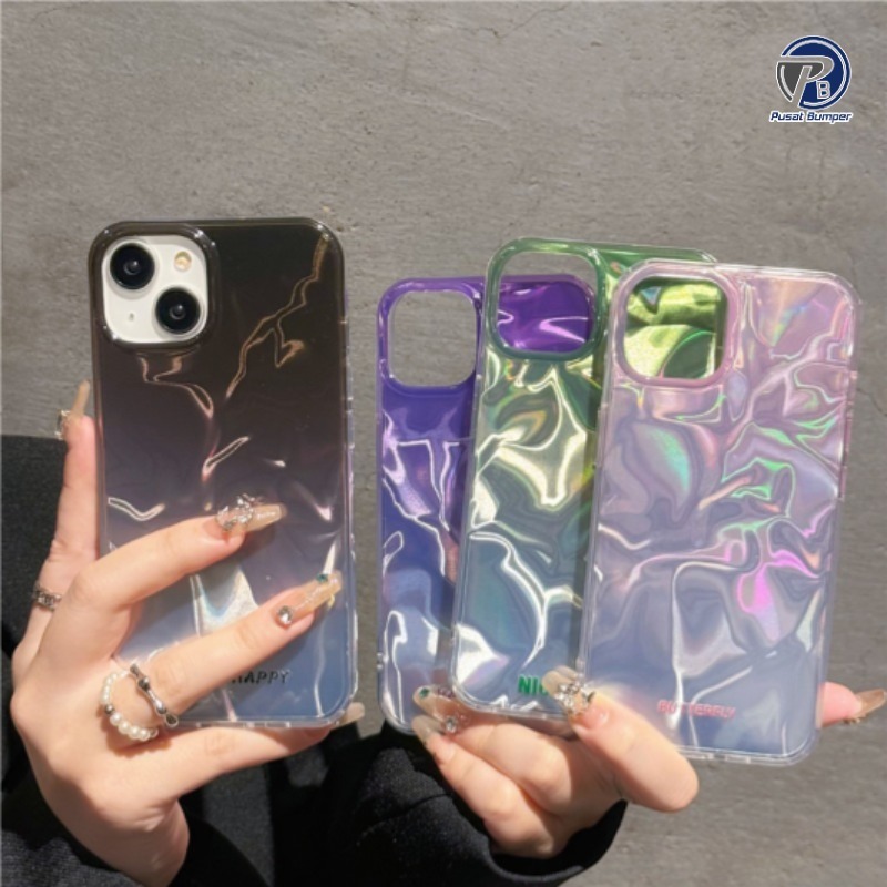 SS1015 ใหม่สําหรับ Infinix GT 10 PRO SMART 6 + Softcase Ombre Ripple สีม่วง Violet Hardcase ปลอก hp 