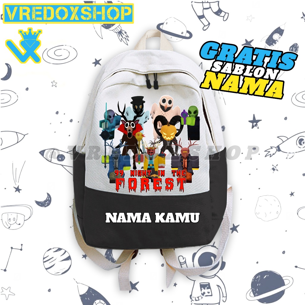 ROBLOX 99 NIGHTS IN THE FOREST THE DEER ROBLOX CHILDRENS BACKPACK / CHILDRENS SCHOOL BAG ฟรีชื่อ