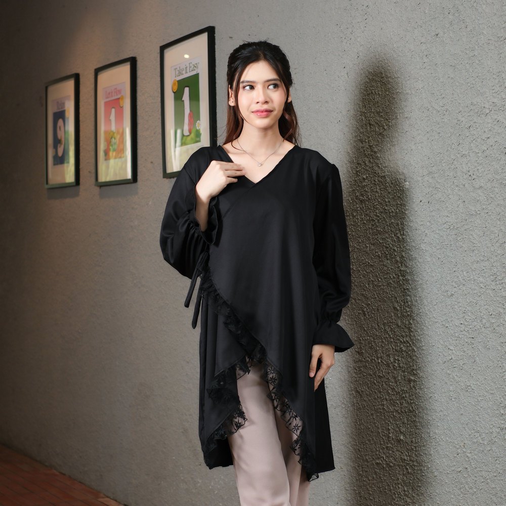 Yoneik Yunhee Tunic Lace Strap Tunic สไตล์เกาหลี Tunic Eid Tunic 2026