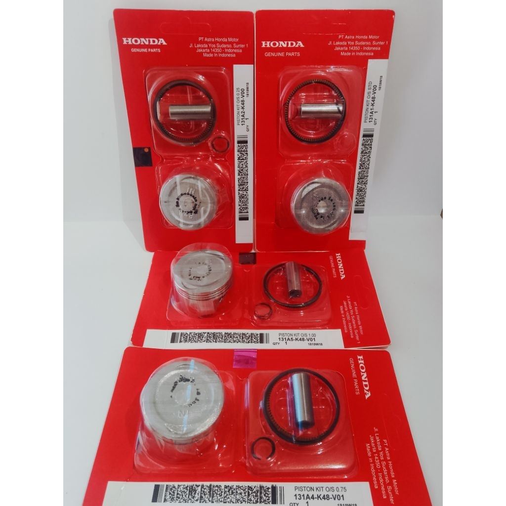 PISTON KIT (K44-K48) HONDA BEAT POP BEAT ESP BEAT STREET STARTER SMOOTH K48 OVERSIZE STD 0.25 0.50 0