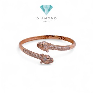 Double Panther Gold Bracelet 750 / Gelang Emas Dua Panther 750k / Diamond Jewelry 454GMS1038LS