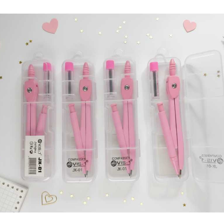 (1ชิ้น) VIS-1 JK-01 Caliper / 1 ชุด vis1 JK01 / ชุดไม้บรรทัดคณิตศาสตร์ทําจากเหล็กและพลาสติกสีพาสเทล