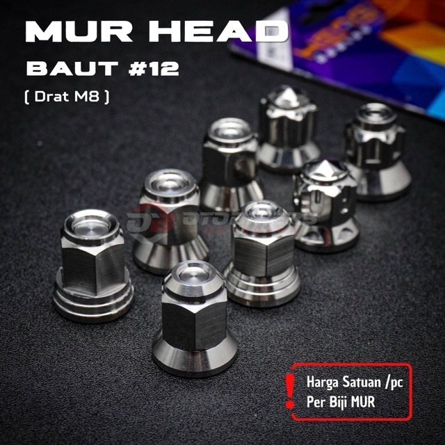 HENG - น็อตหัว 12 เกลียว M8 ฝาสแตนเลส Original HENG Ninja Supra 125 Tiger Jupiter Mio ฯลฯ