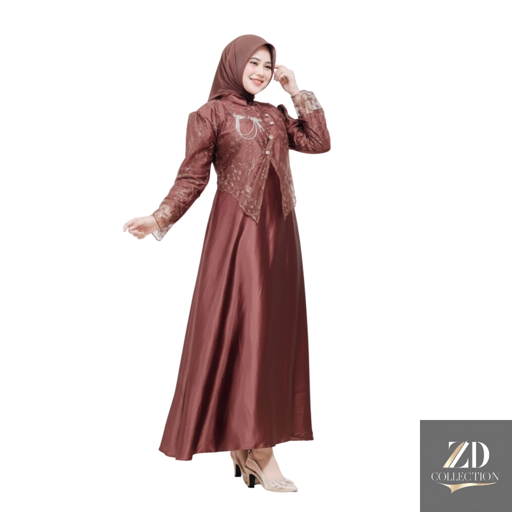 ZDCollection - ชุดเดรสปาร์ตี้ผู้หญิงหรูหราพร้อมผ้าลายมะฮอกกานี XL | SAHARA SAHARA SAHARA | ชุดเดรสปา