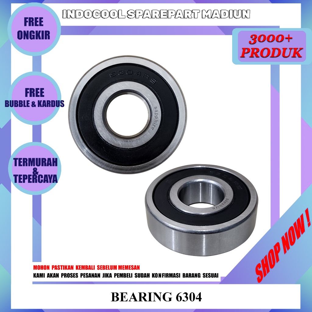 6304 LAHER / BEARING LAKER / SPARE PARTS BEARING 6304