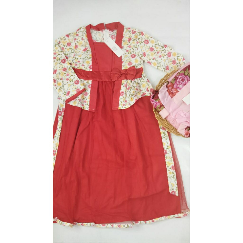 MERAH Labella ชุดเดรสตูตูสีแดงเด็ก