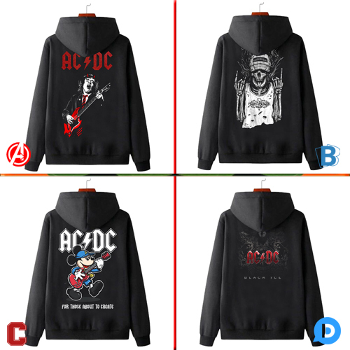 ACDC BAND AC DC ROCK BAND Hoodie Casual วัสดุผ้าฟลีซผ้าฝ้ายสําหรับทั้งชายและหญิง