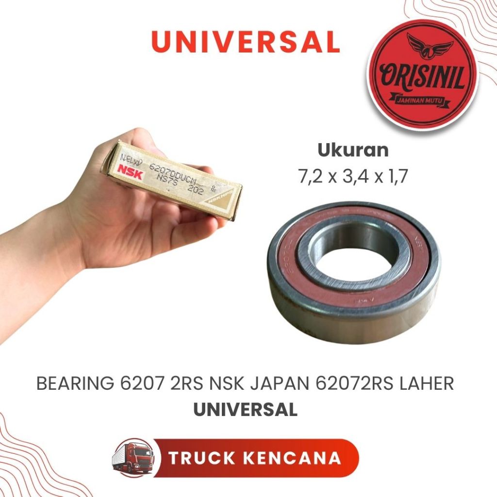BEARING 6207RS REAR WHEEL FUTURA/T120SS 6207 2RS 34*72*17mm NSK ยี่ห้อ HINO TRUCK LAHER