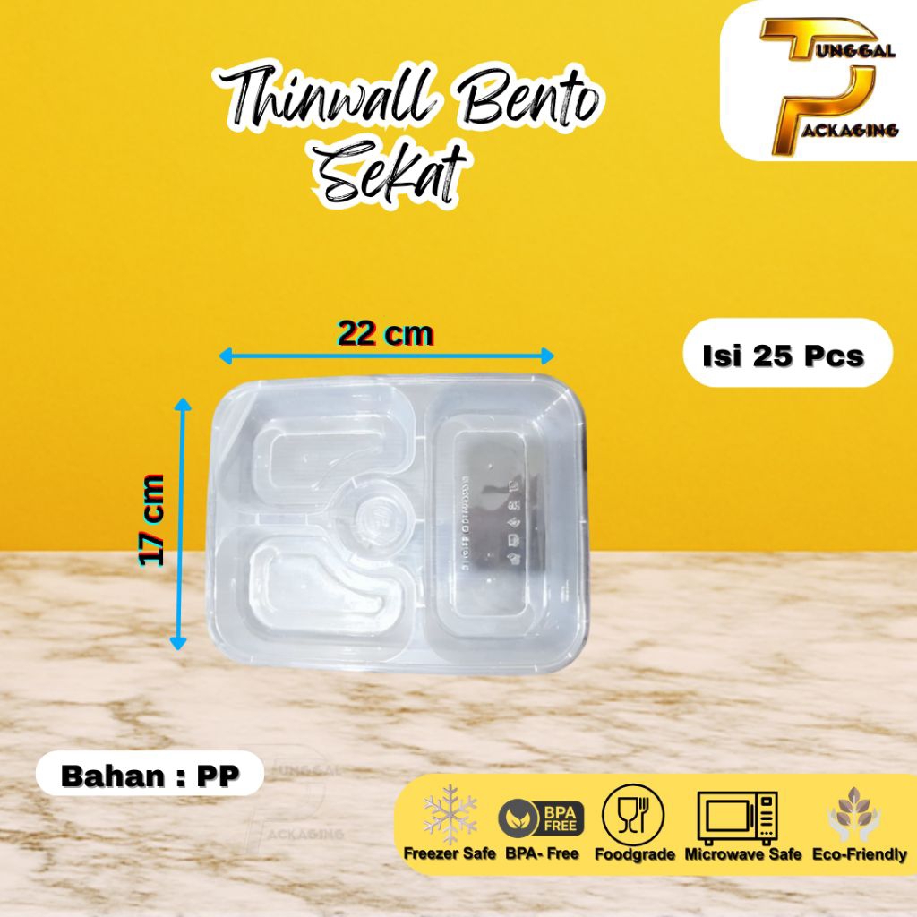 [CONTENTS 25PCS] Thinwall Bento Sekat Thinwall Bento Box รวมฝา