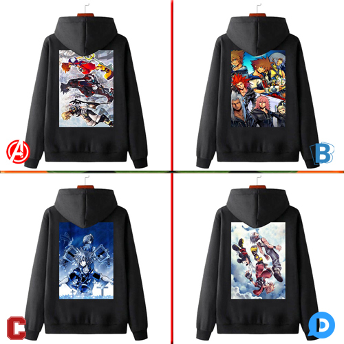 Kingdom Hearts เสื้อกันหนาวผ้าฟลีซลําลองสําหรับทั้งชายและหญิง