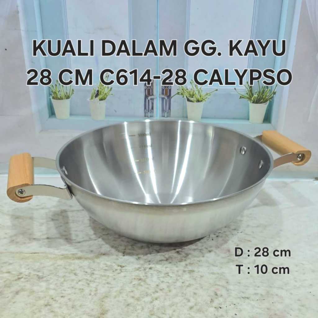 26 CM WOODEN HANDLE PAN C614-26 & 28 CM 14-28 & 30 CM 14-30 CALYPSO MULTIPURPOSE SOUP POT