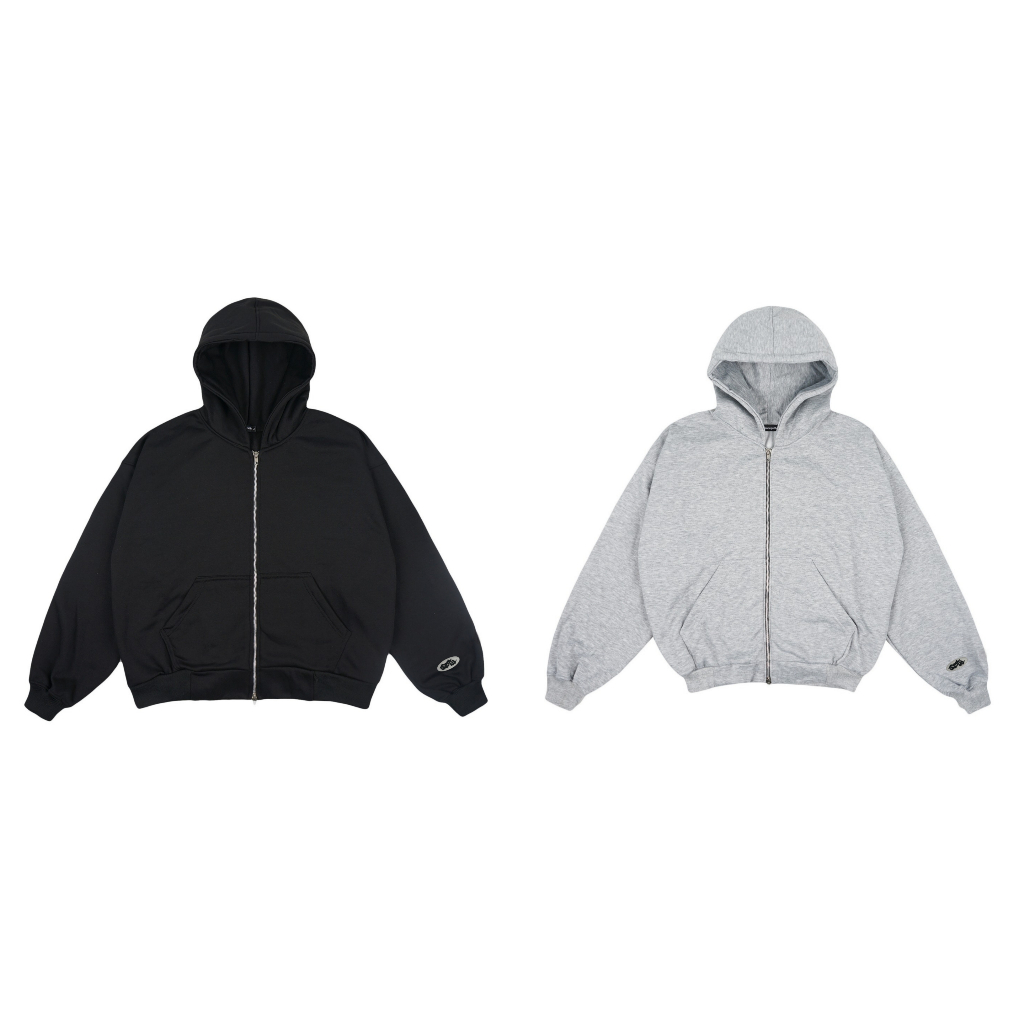 QOTH - Caven Double Zipper Boxy Hoodie Fleece