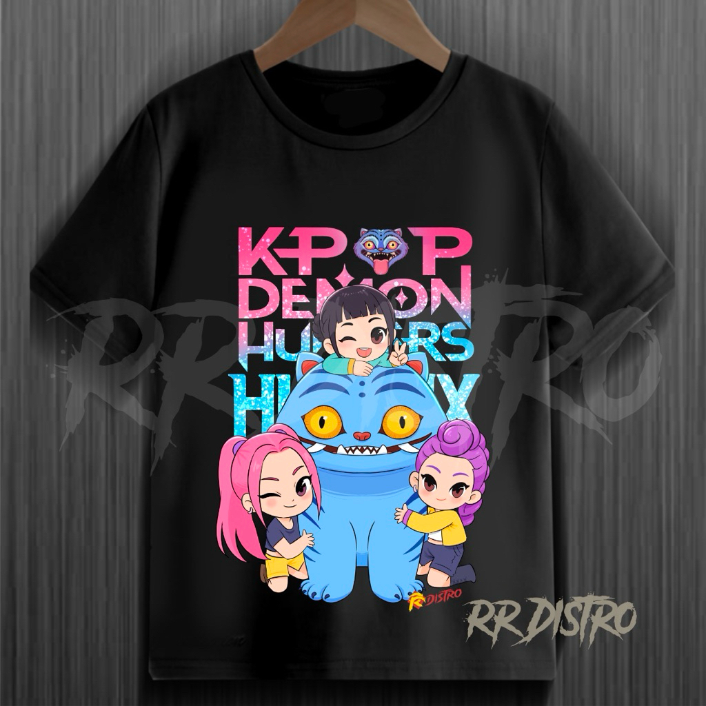 เสื้อยืดธีม Demon Hunter K-POP / เสื้อยืดเด็กไวรัส / เสื้อยืด K-POP Huntrix Demon Hunter น่ารัก