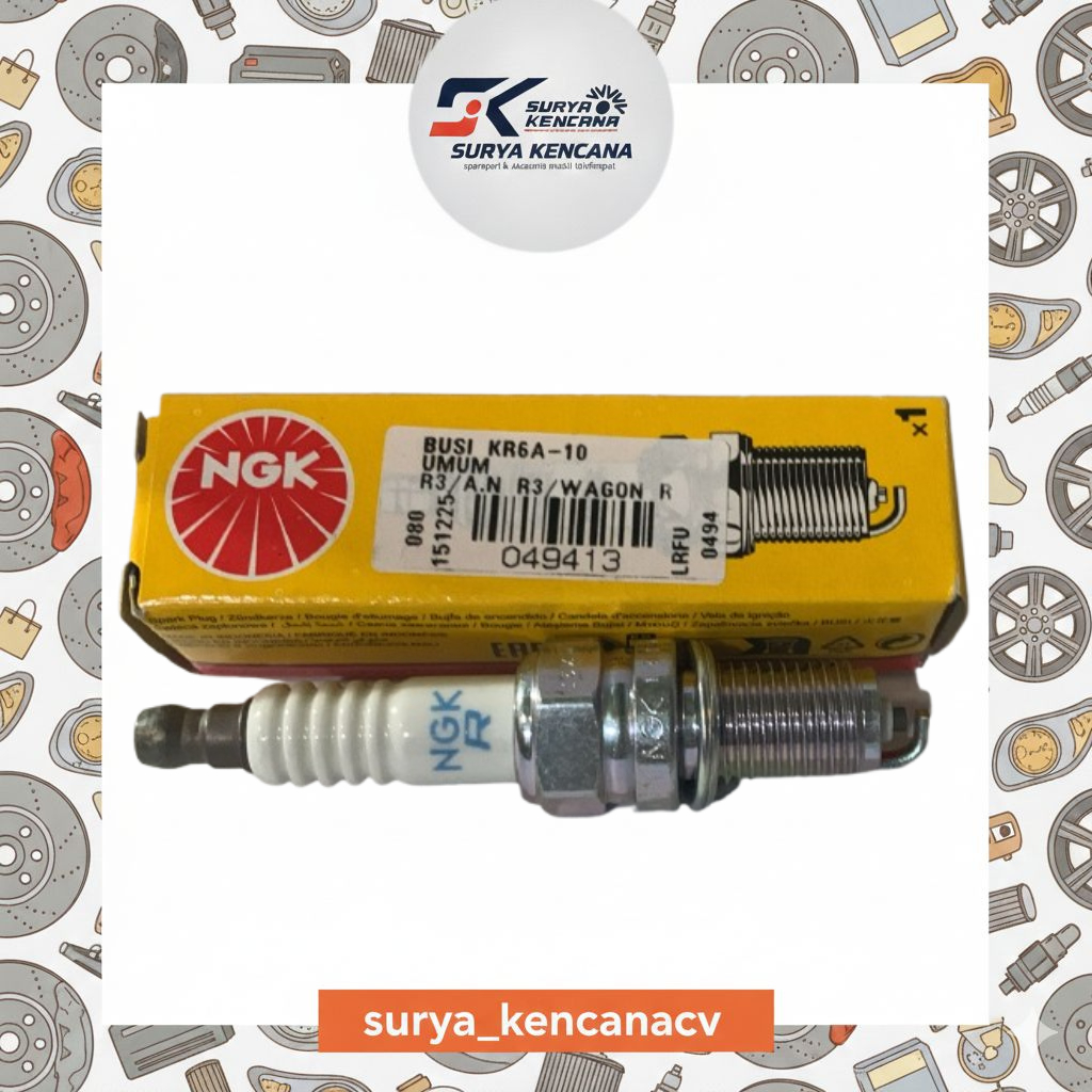 SPARK PLUG KR6A-10 GENERAL, DRAGON R, SPLASH ORIGINAL NGK 049413 @1PC QUALITY NGK