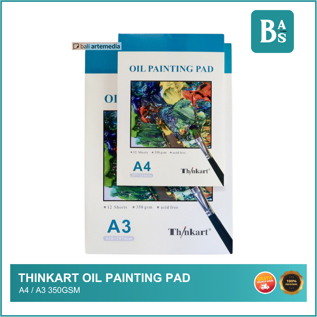 แผ่นรองภาพวาดสีน้ํามัน Thinkart A4 / A3 350gsm - อุปกรณ์ศิลปะบาหลี